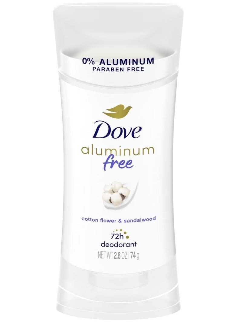 Dove 0% Aluminum Deodorant – Cotton Flower & Sandalwood (74 g) - Image 1